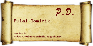 Pulai Dominik névjegykártya